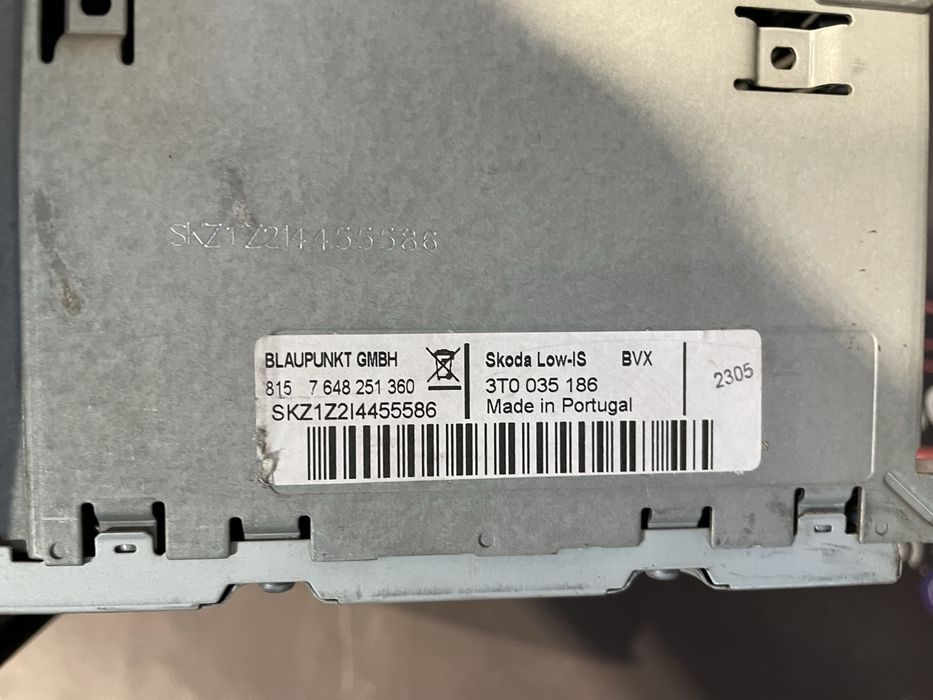 Магнітола Skoda SWING радіо 3T0035186 магнітофон Шкода