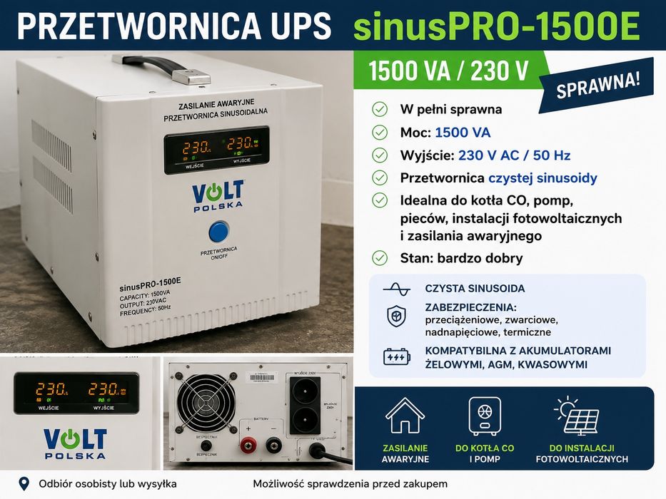 Przetwornica UPS VOLT Polska sinusPRO-1500E 1500VA – sprawna