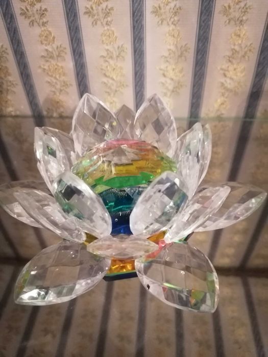 Flor de Lótus de Cristal - Decoração Feng Shui
