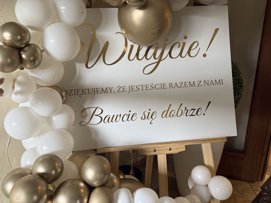 Tablica powitalna wesele ze sztaluga
