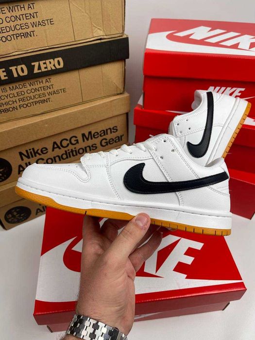 Кросівки Nike SB Dunk Low White Black. Чоловічі кросівки. Данки