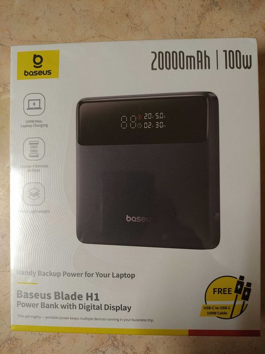 Новий  Power Bank Baseus Blade H1 100W, 5A  20000mAh Оригінал