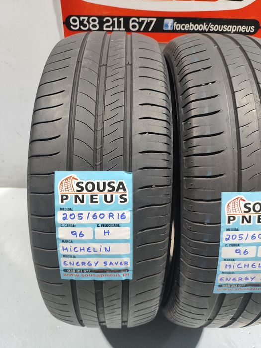 2 pneus semi novos 205-60R16 Michelin - Oferta dos Portes