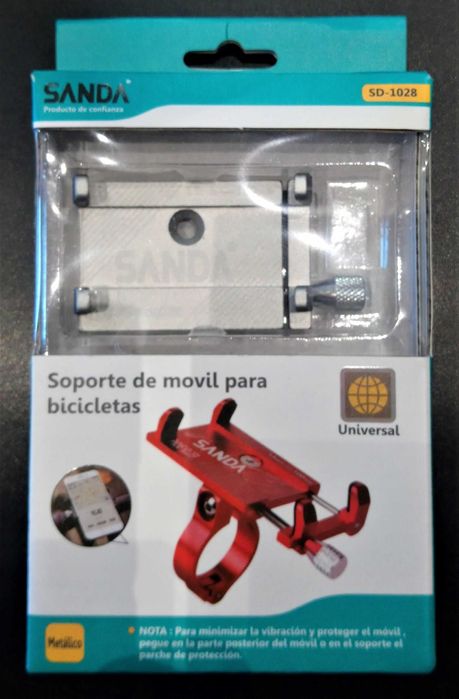 Suporte alumínio universal telemóvel smartphone bicicleta mota