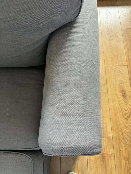 Kanapa rozkładana z funkcją spania EKTORP Ikea oraz podnóżek na pościel