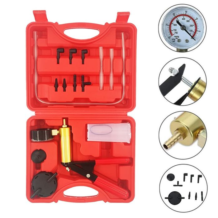 Bomba de vácuo manual / sangrador de travões – Kit completo (NOVO)