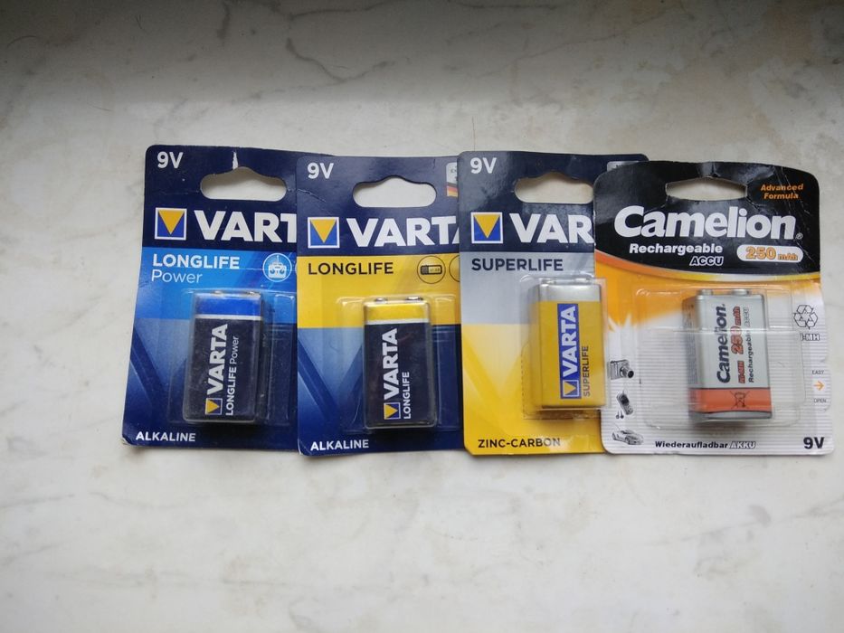 Батарейка Крона varta Longlife power alkaline  9В,  LR20, LR14, AAA,AA