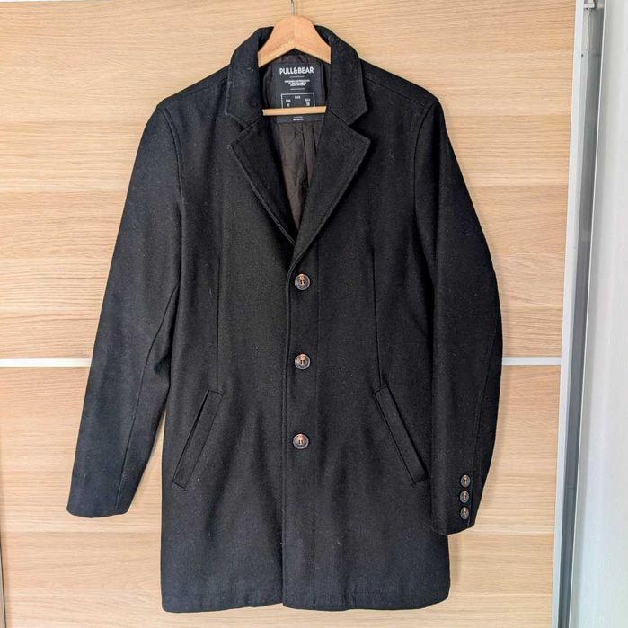 Jaqueta Casaco Pull&Bear Preto Oxford M 38 Médio Casaco Black Chuva