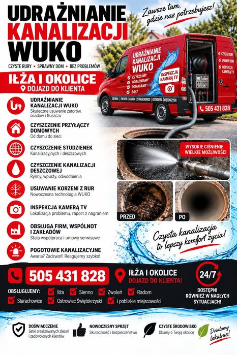 Hydraulik Wuko pogotowie kanalizacyjne