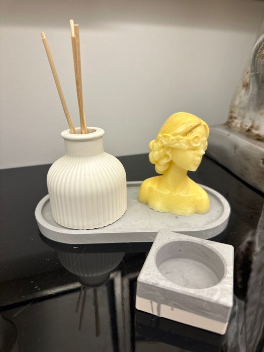 Conjunto vela e difusor artesanal