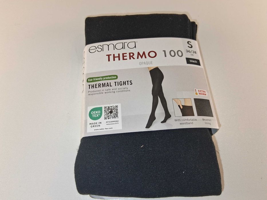 A239 Esmara Thermo 100 Rajstopy Termiczne Opaque Black Rozmiar S