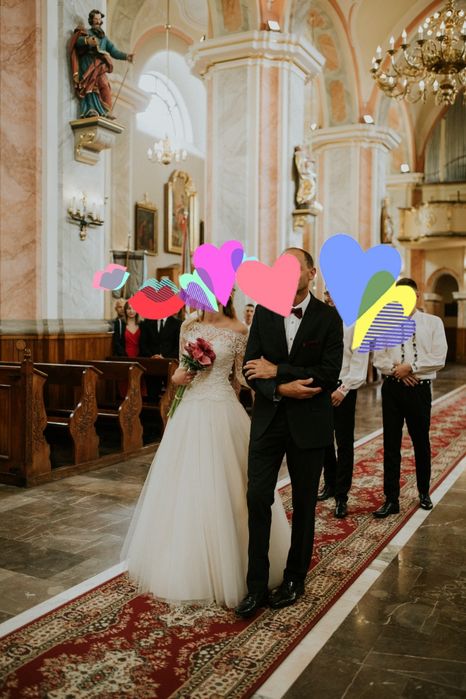 Suknia ślubna princess ecru plus koronkowe Bolerko koronka tiul