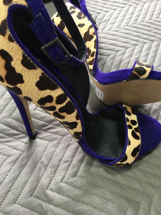 Atmosphere Primark Sandały 37 4 Panterka Granat skóra