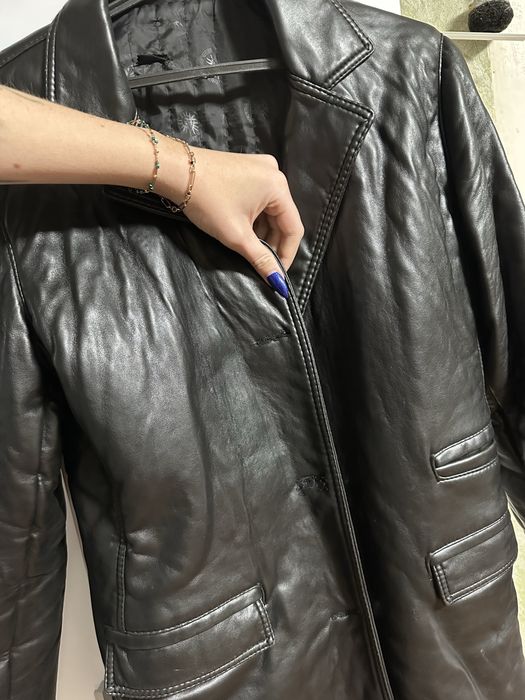 Пальто, тренч, плащ кожанный Versace M-XL