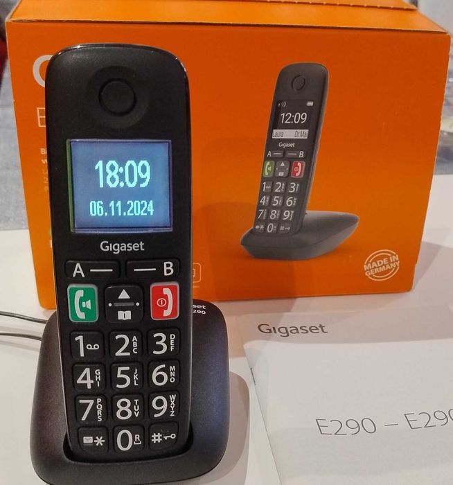 Telefon GIGASET E290 dla starszych osób stacjonarny bezprzewodowy