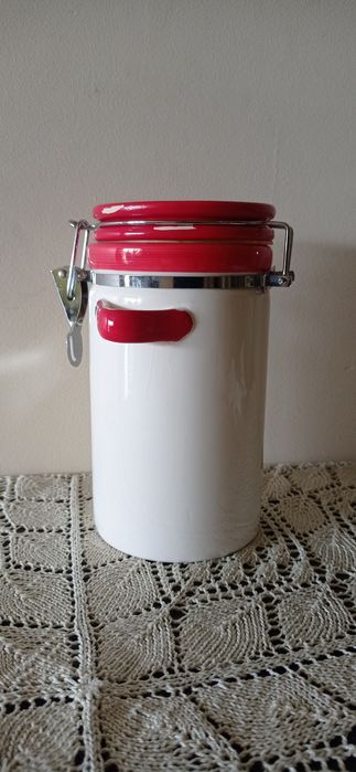 Ceramiczny ręcznie malowany pojemnik kuchenny