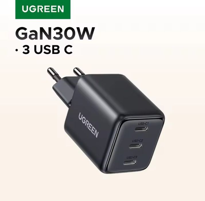 Зарядний пристрій блок Ugreen 30w 45w. Швидка зарядка