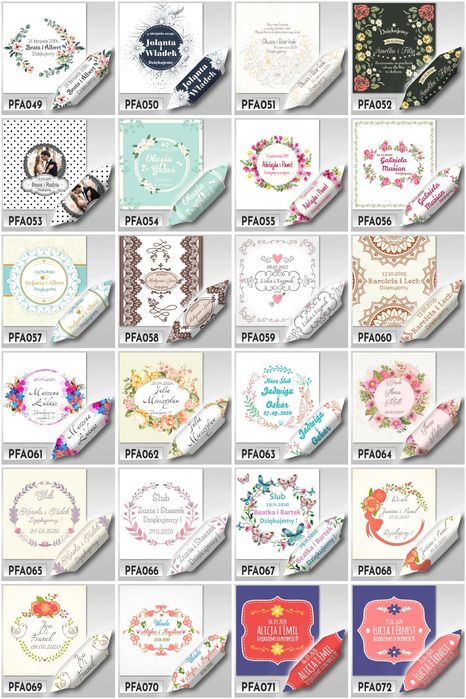 Krówki z logo zdjęciem ślub wesele rocznica 120szt