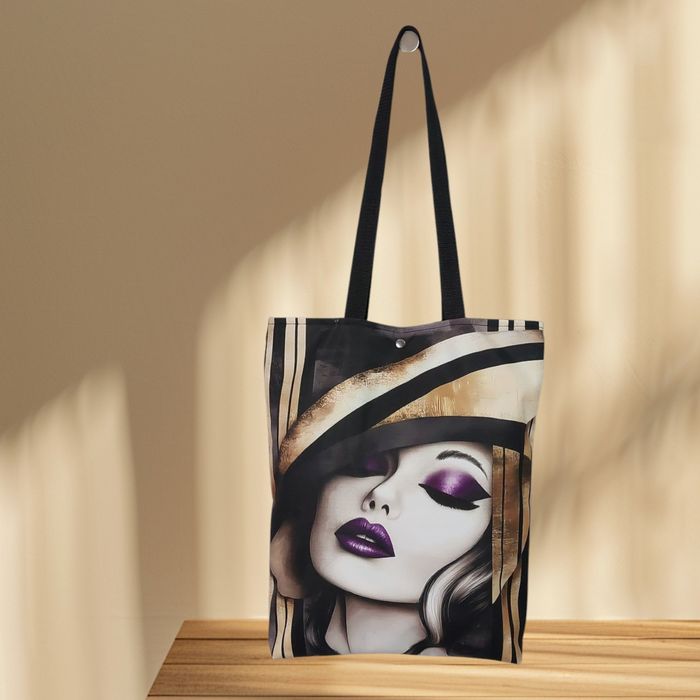 Torba zakupowa, plażowa, torba na ramię, kobieta, dziewczyna, twarz