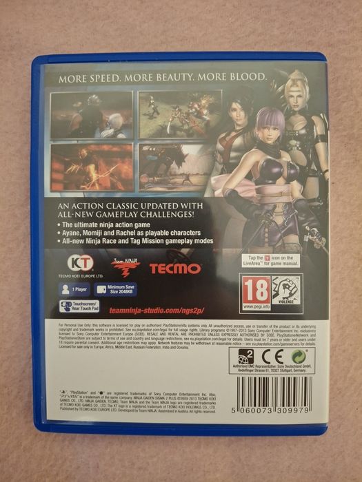 Ninja Gaiden Sigma 2+ PS Vita UNIKAT
