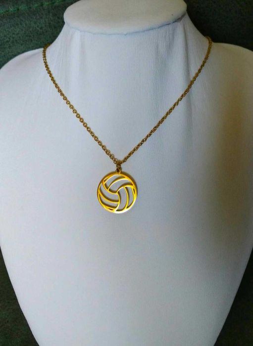 Colar Aço Dourado c/ Bola NOVO