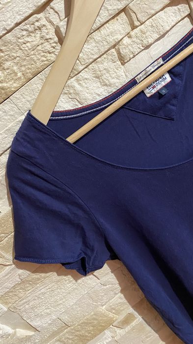 T-shirt Tommy Hilfiger S damski granatowy bawełna krótki rękaw