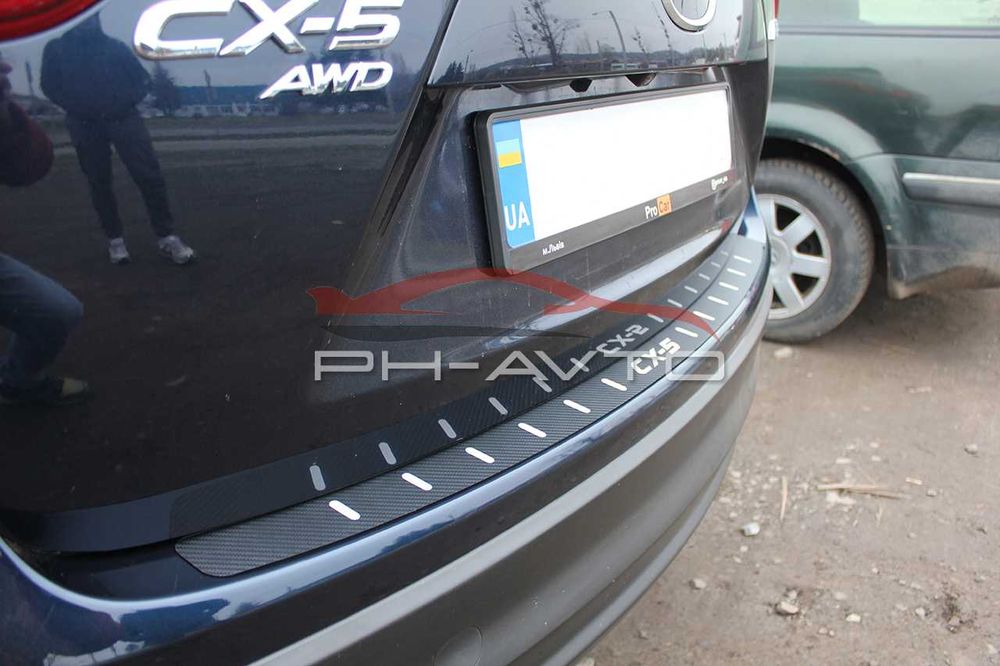 Накладка на бампер Mazda CX-5 CX5 2013-2017 2018+ Нержавійка + Карбон