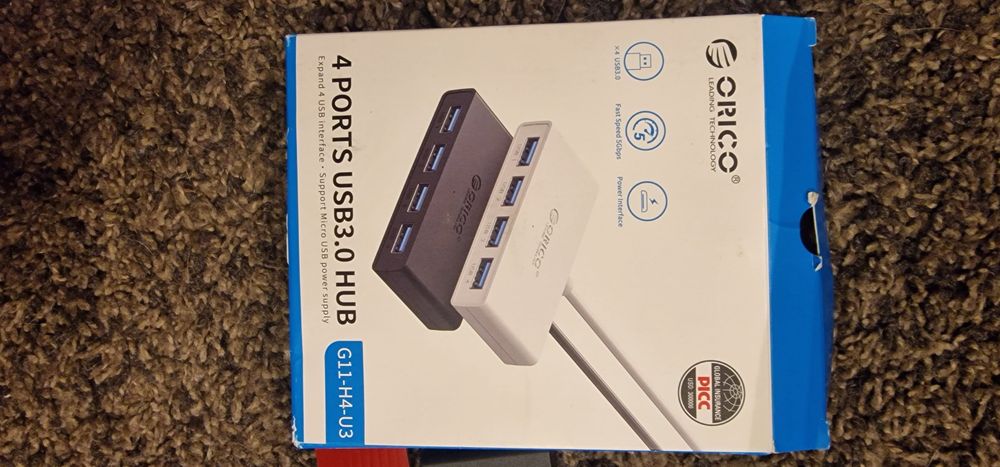 4-portowy rozdzielacz USB 3.0 Hub z kablem o długości 1,5 m, adapter U