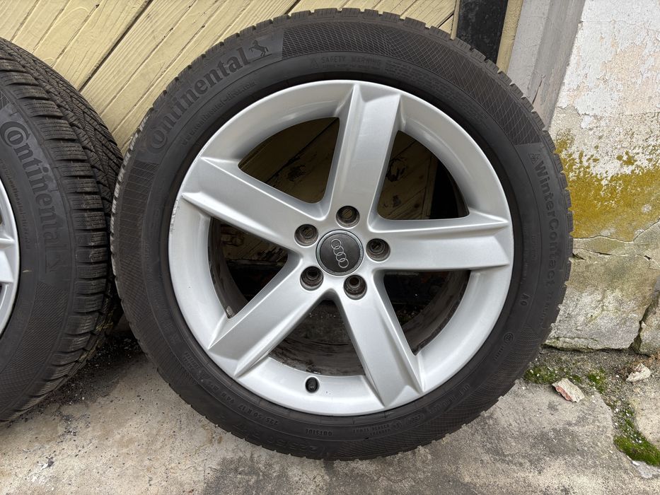 Oryginalne Alufelgi Audi 17 7.5J ET28 + Opony Zimowe Continental 2024 r.