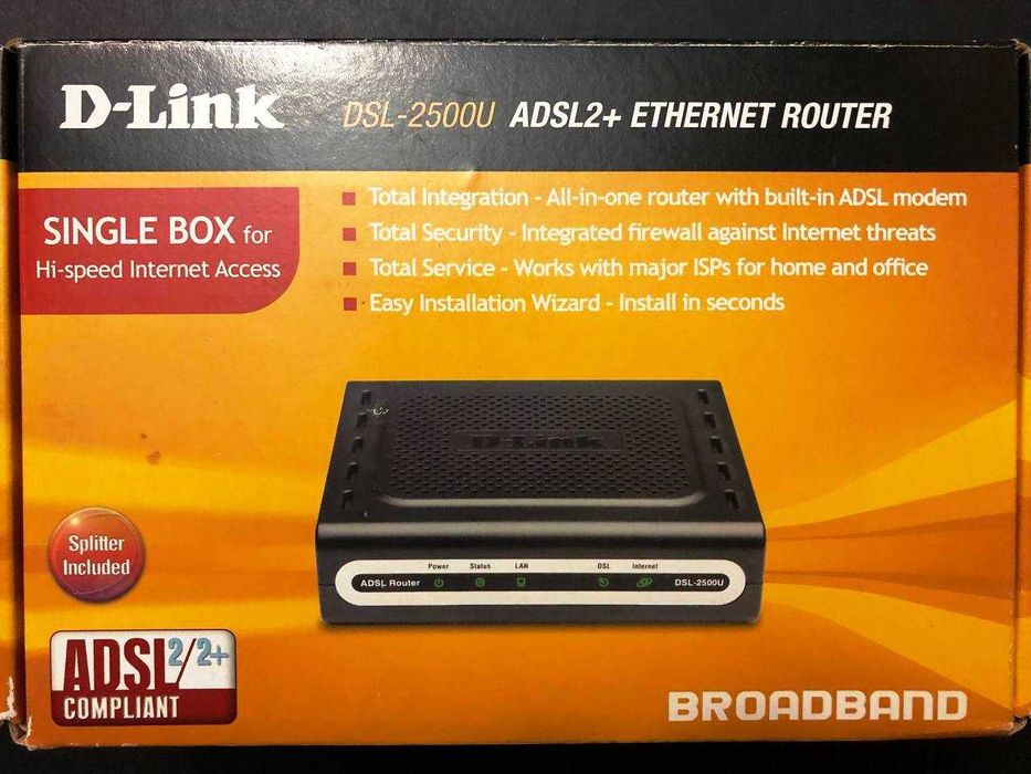 D-Link DSL-2500U роутер Ethernet маршрутизатор ADSL2+