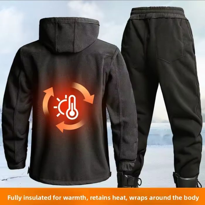 Новый зимний мужской костюм 3XL
Утолщённый флисовый комплект куртка +