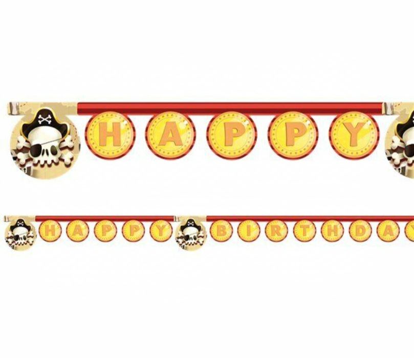 Girlanda papierowa HAPPY BIRTHDAY dla fana Piratów
