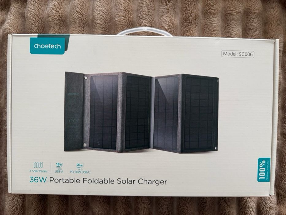 Choetech SC006 36W сонячна зарядна станція PD 3.0 USB-C