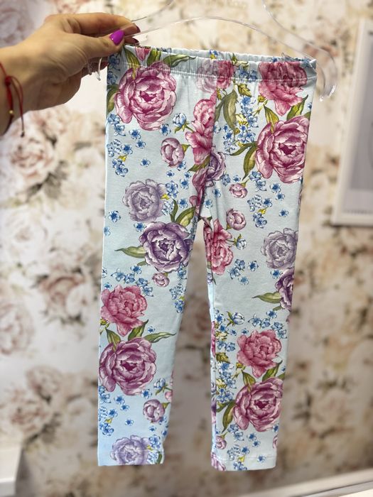 Haydi limitowana kolekcja limitka legginsy niebieskie w kwiaty 86 cm