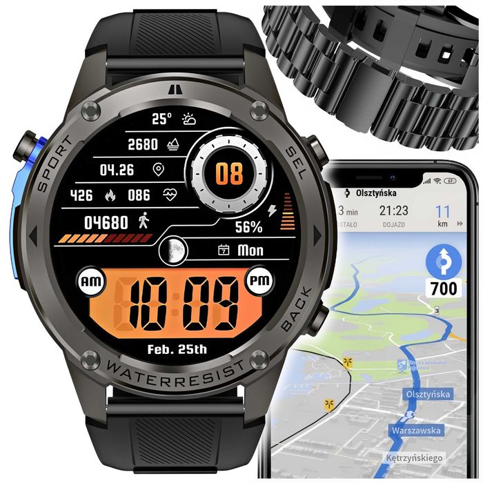 SMARTWATCH Męski Zegarek Rozmowy GPS wodoodporny NOWY
