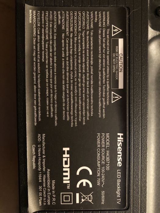 Smart tv hisense para peças