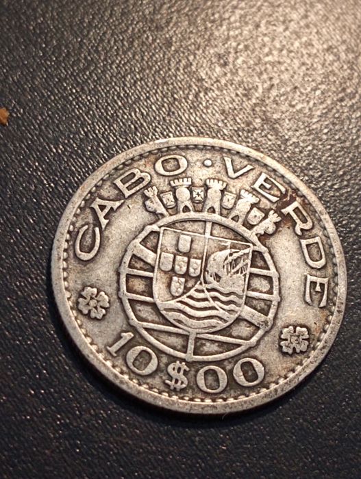 10 escudos - Cabo Verde 1953 - PRATA - Bela