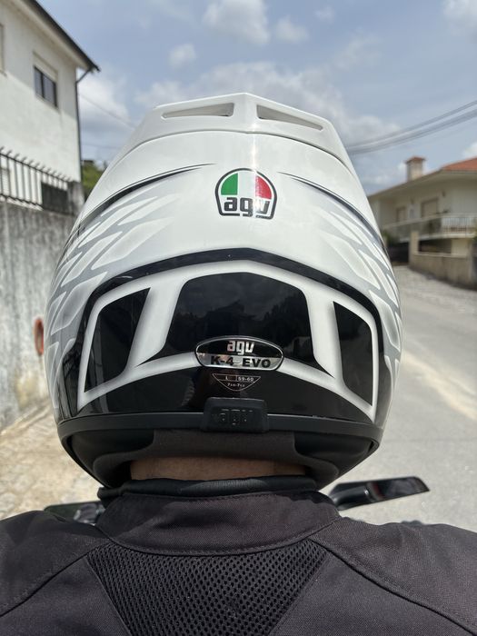 Capacete AGV  k,4 como novo  e branco e azul