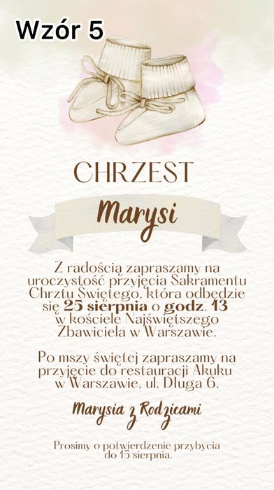 E-zaproszenie na telefon chrzest zaproszenie