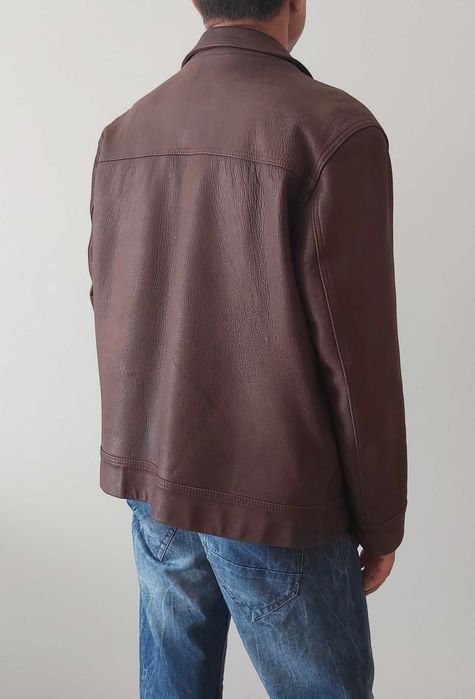 Casaco de couro masculino