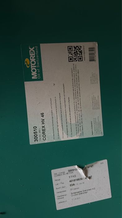 Olej hudrauliczny Motorex HV 46 Corex 200L