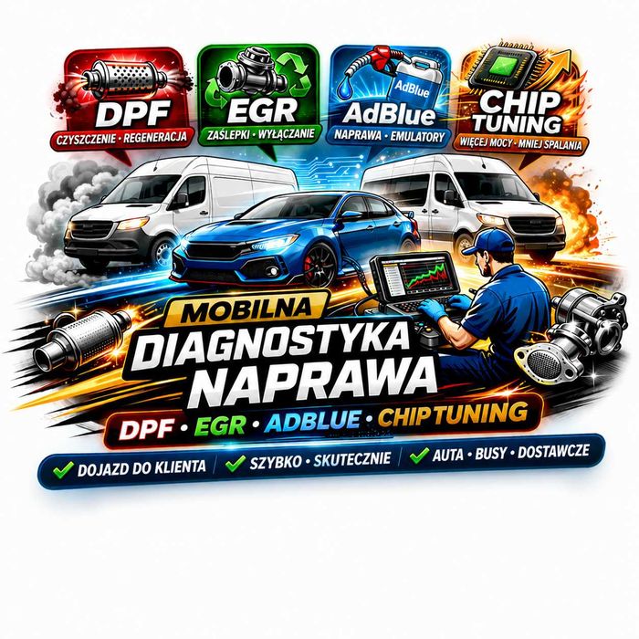 Mobilna diagnostyka komputerowa  DPF EGR AdBlue  Chip tuning  Dojazd