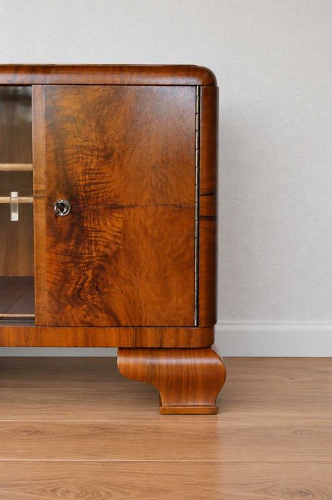 Biblioteczka Witrynka Komoda Art Deco - orzech