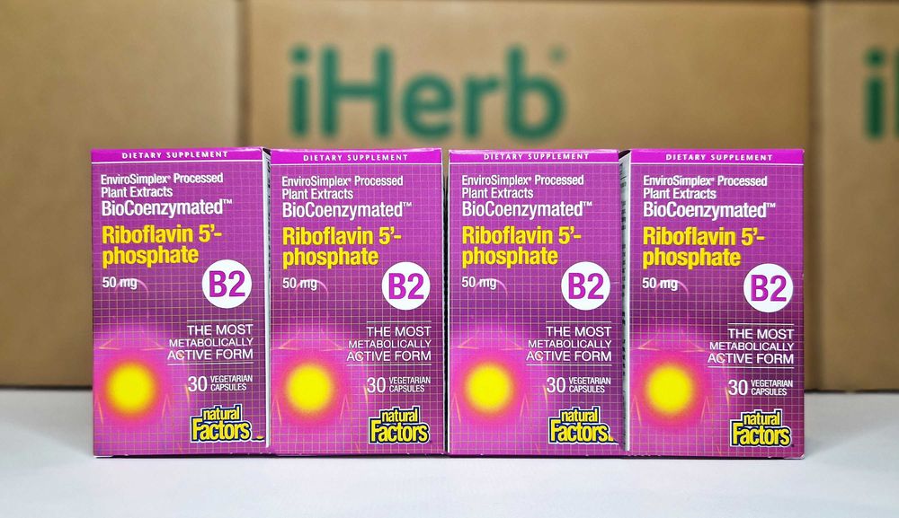 Вітамін B2 Natural Factors BioCoenzymated, рибофлавін, 50 мг, 30шт