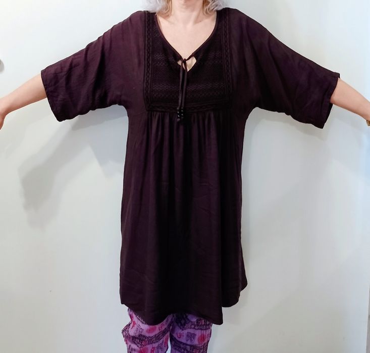 Fioletowa tunika Bon'a Parte Boho etno hippie orient bohema