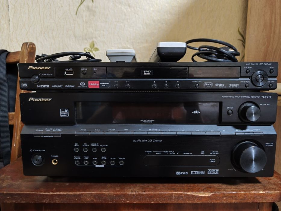 Продам ресивер pioneer vsx 916 + dvd