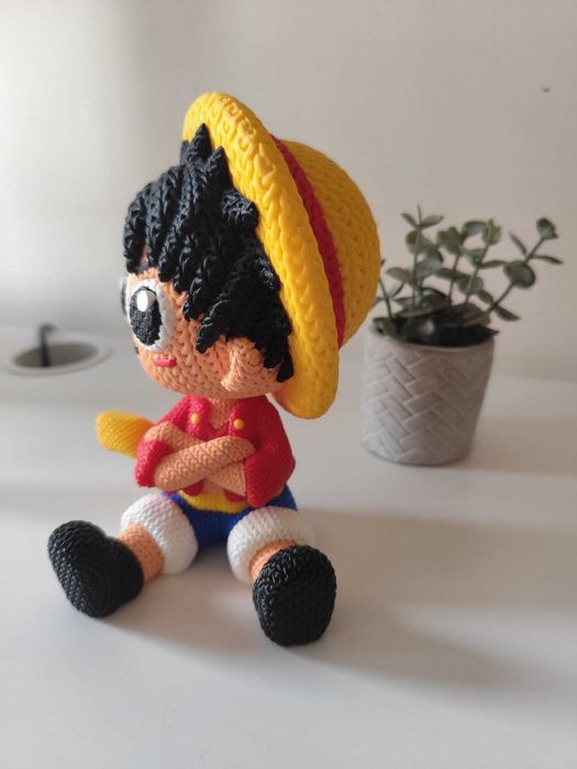 Boneco 3D Luffy – Estilo Amigurumi (One Piece)