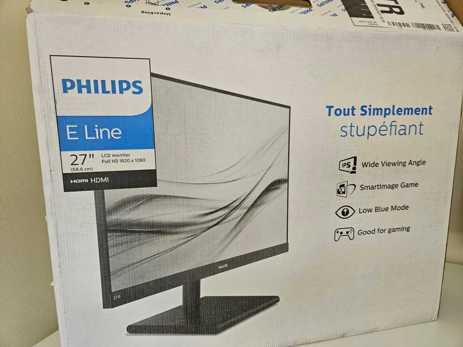 Monitor LED 27" Philips 271E1SD, Full HD, 75Hz - Como Novo
