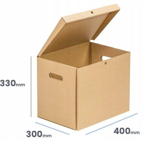 Pudełko kartonowe karton pojemnik na regał 400x300x330 mm pudło GRUBE POJEMNIKI