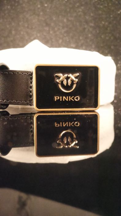 PINKO nowy czarny pasek ONDINA r. XS, szer. 2,5 cm
